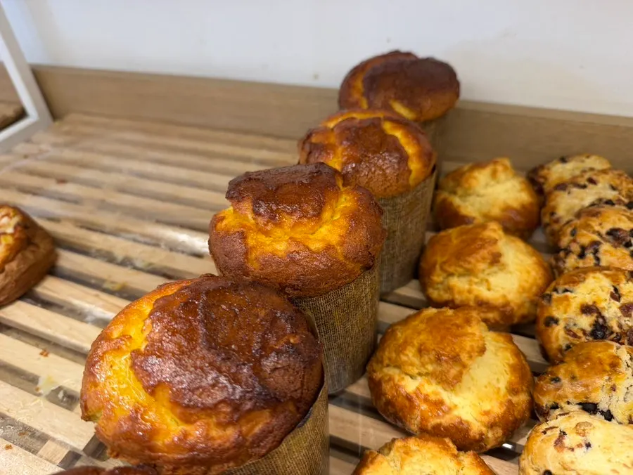 Panettone and soboro made with corn powder