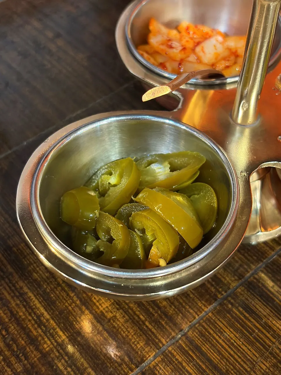 Basic side dishes with jalapeños and pickles