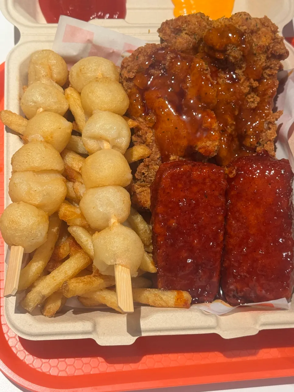 Order-number pickup and sauce selection