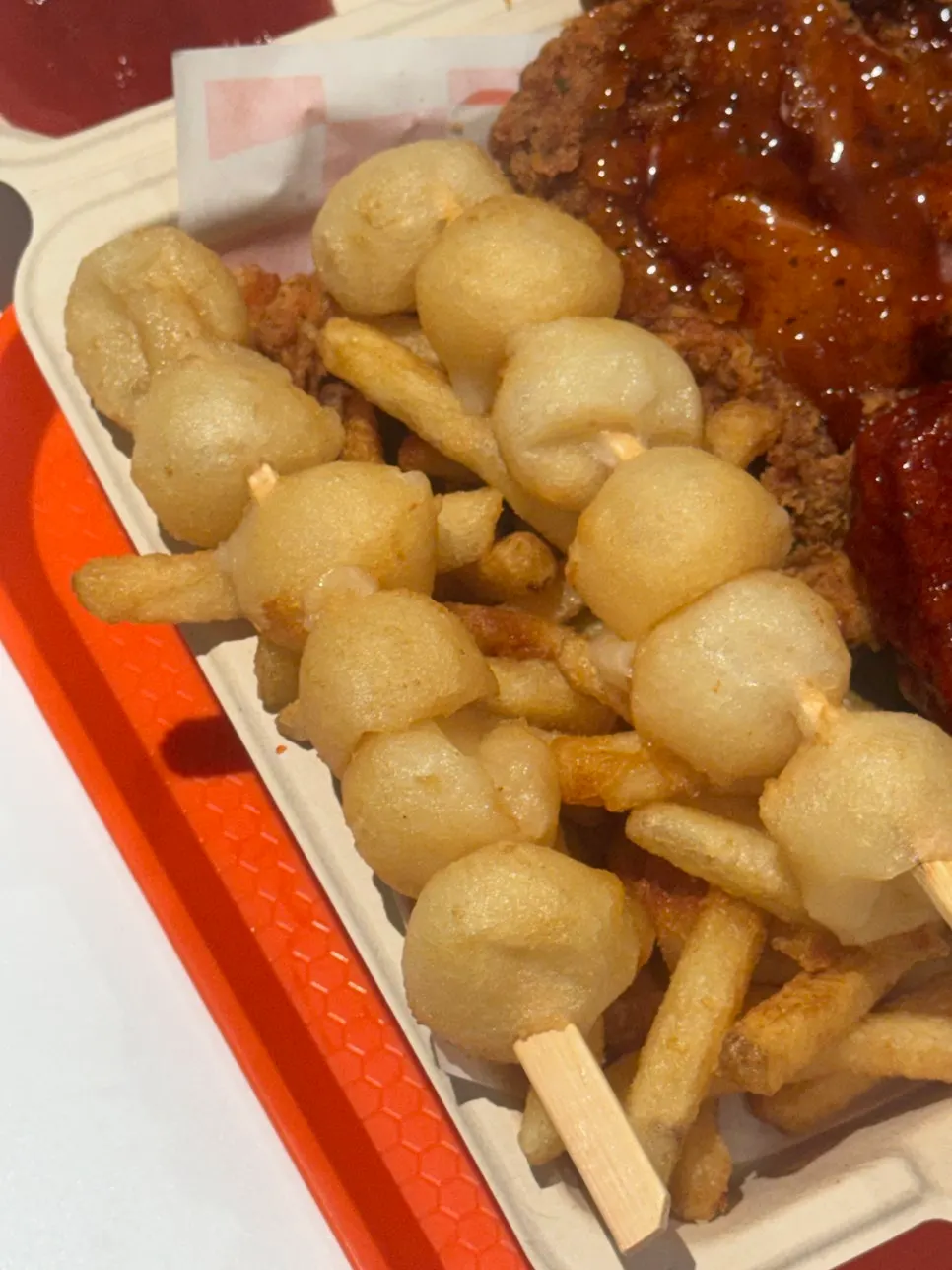 Hot Crunch Chicken and Chili's cheese sticks