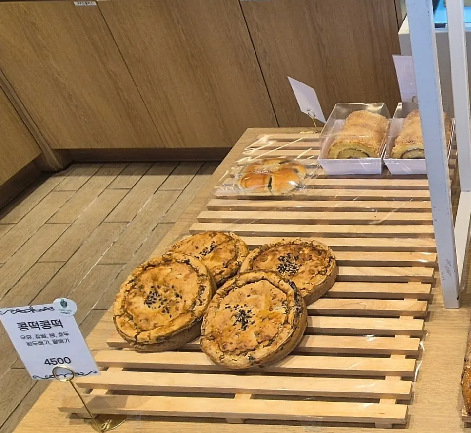 Bakery shelf with freshly baked bread