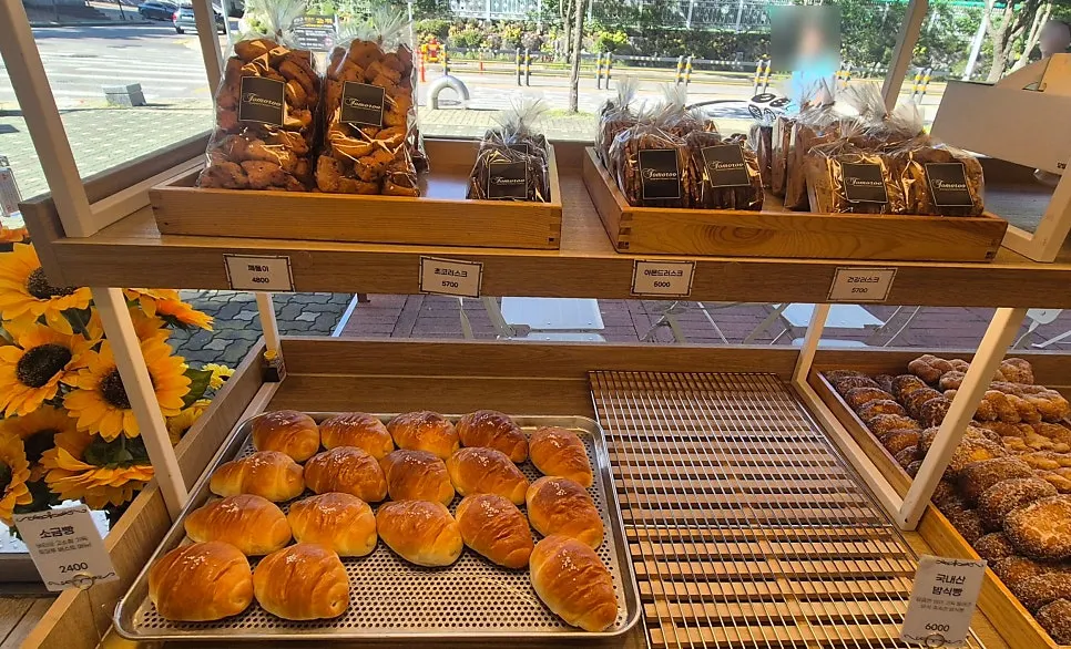 Various types of bread on display
