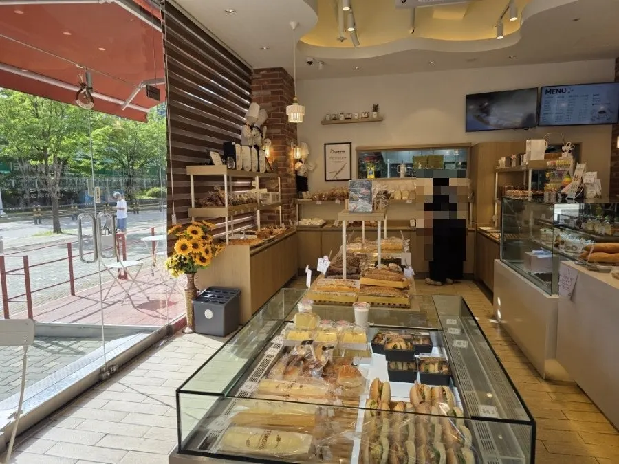 Bread displayed in the shop