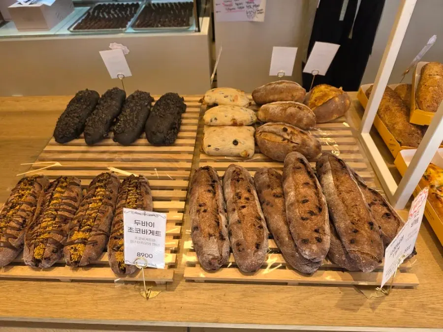 Various types of bakery bread