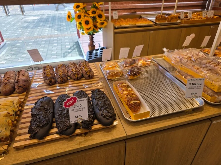 Sandwich and salad display
