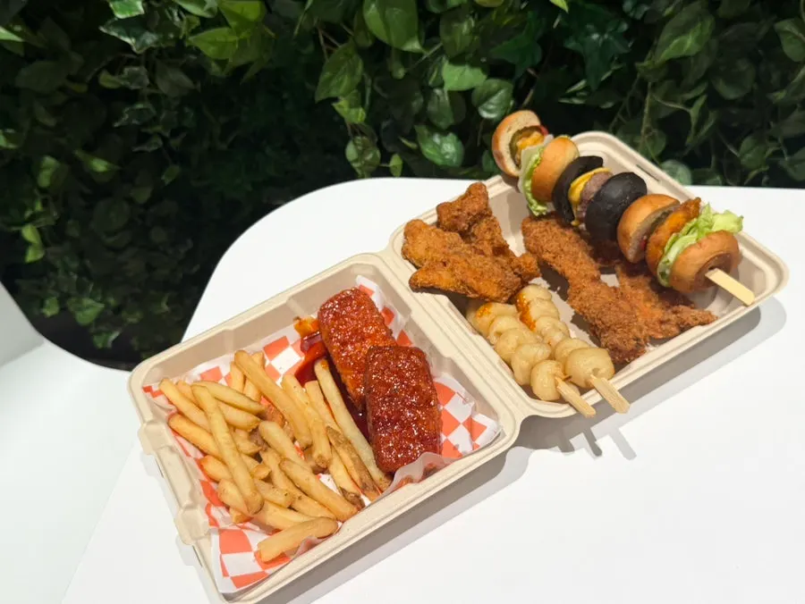 A variety of menu items in one set