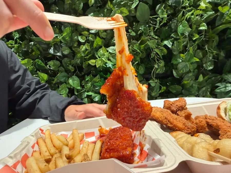 Chili cheese sticks with stretchy melted cheese