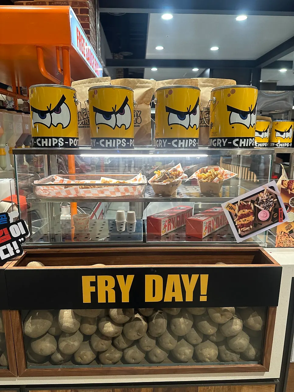 Angry Potato menu board