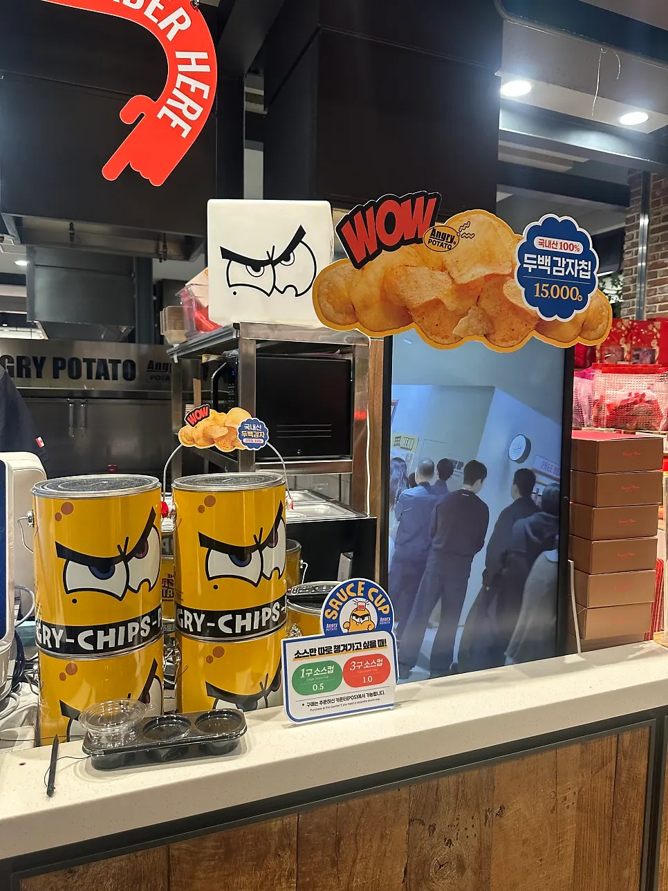 Interior and ordering counter at Angry Potato