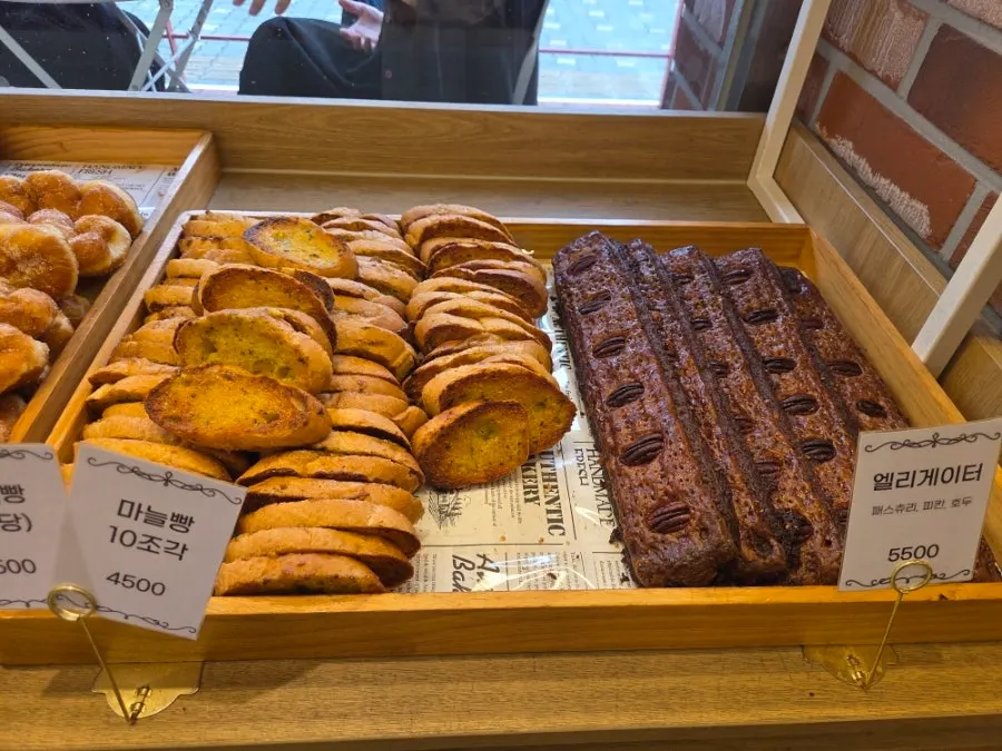Variety of breads laid out in the shop