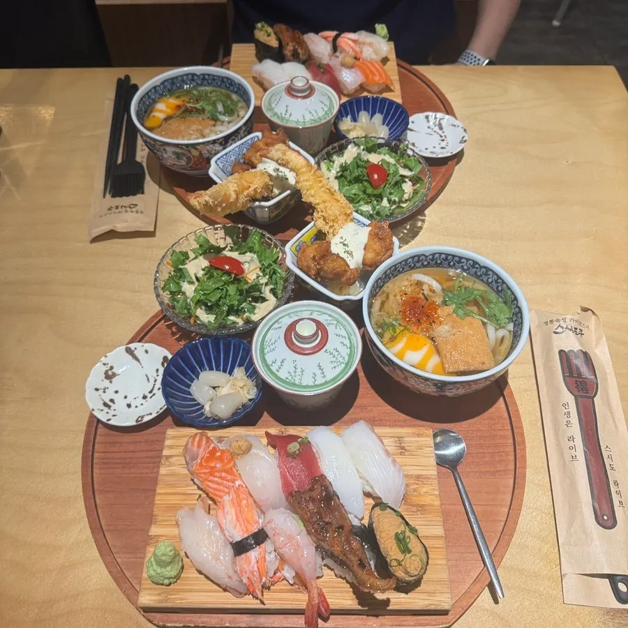 The full premium sushi set spread