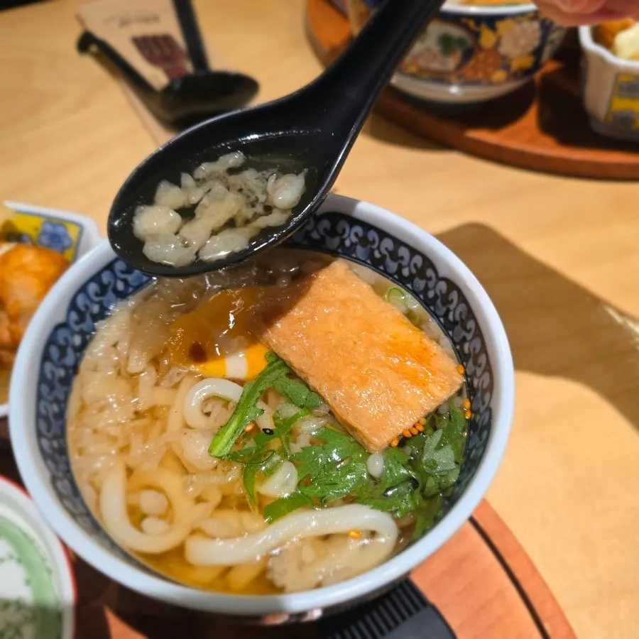 중간에 마신 우동 국물