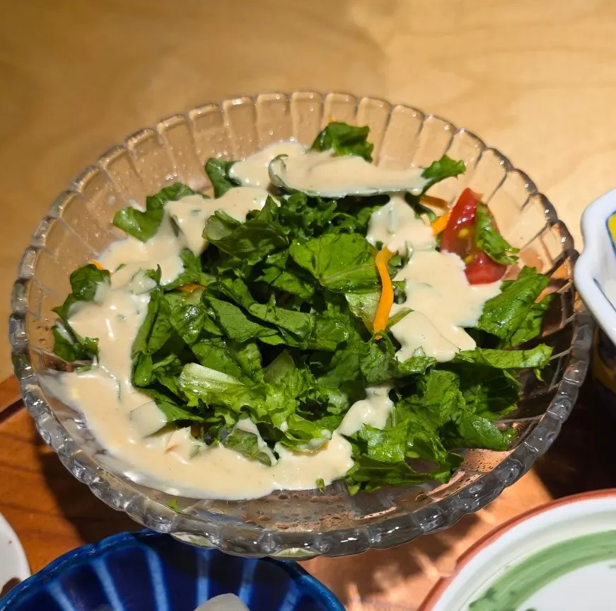 Truffle chawanmushi and salad