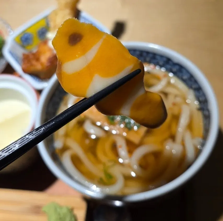 Half portion of udon in the Premium Sushi Set Meal