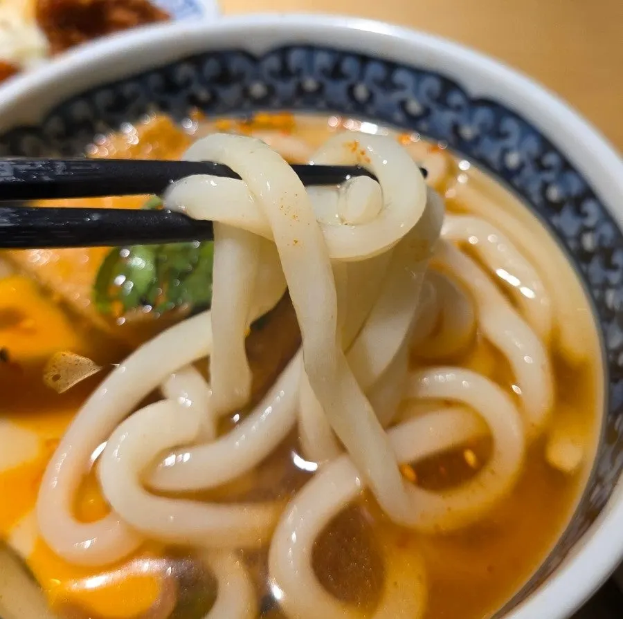 Set-meal udon with fish cake