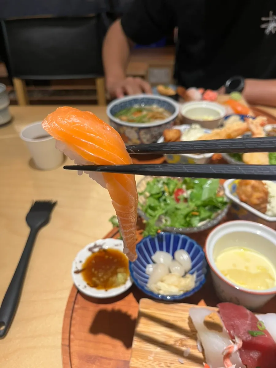 Neatly plated sushi from the special set