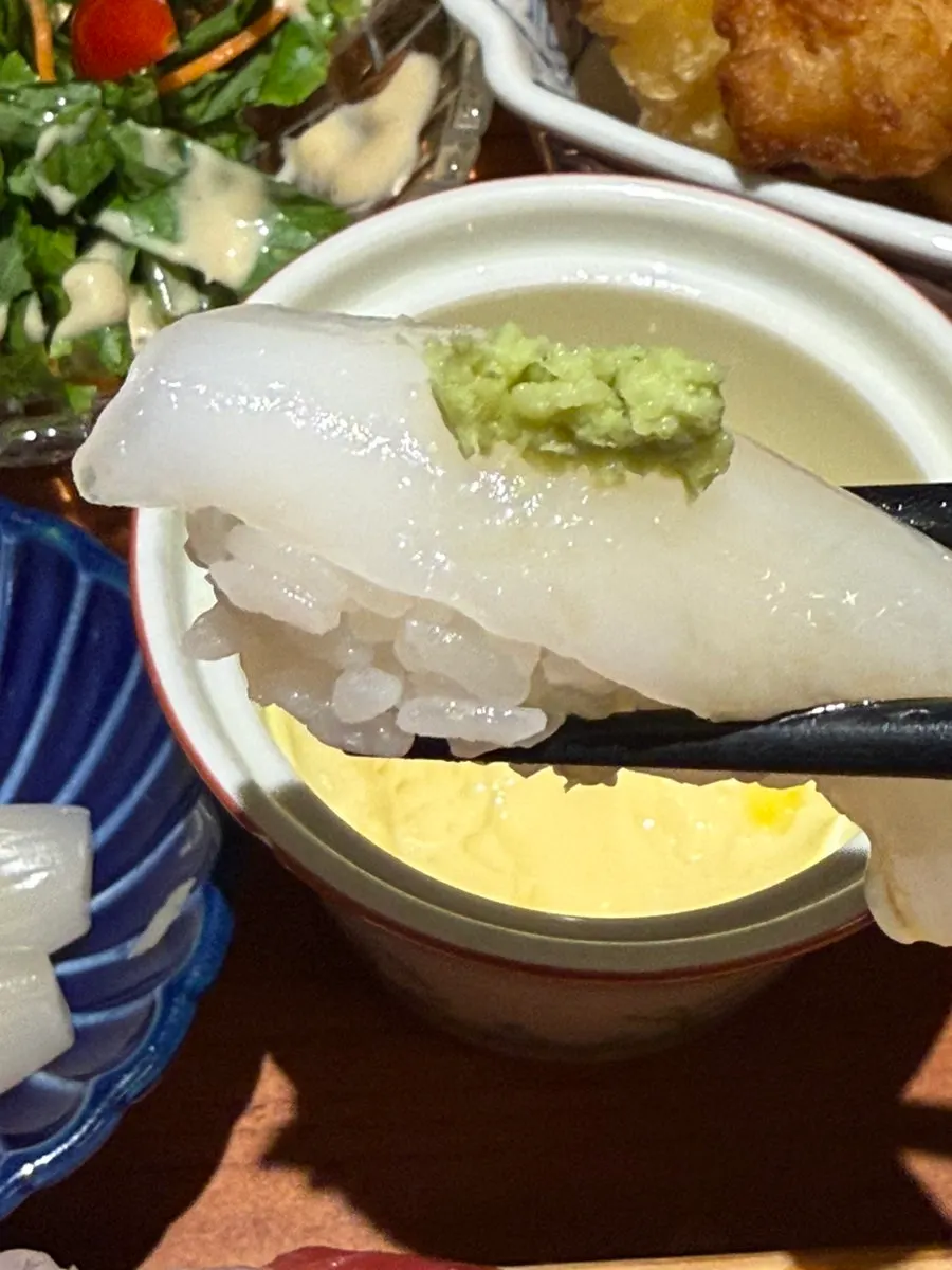Japanese-style steamed egg custard with flying fish roe and ginkgo nuts