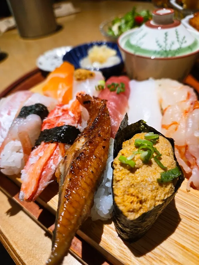 Soft, savory salmon sushi