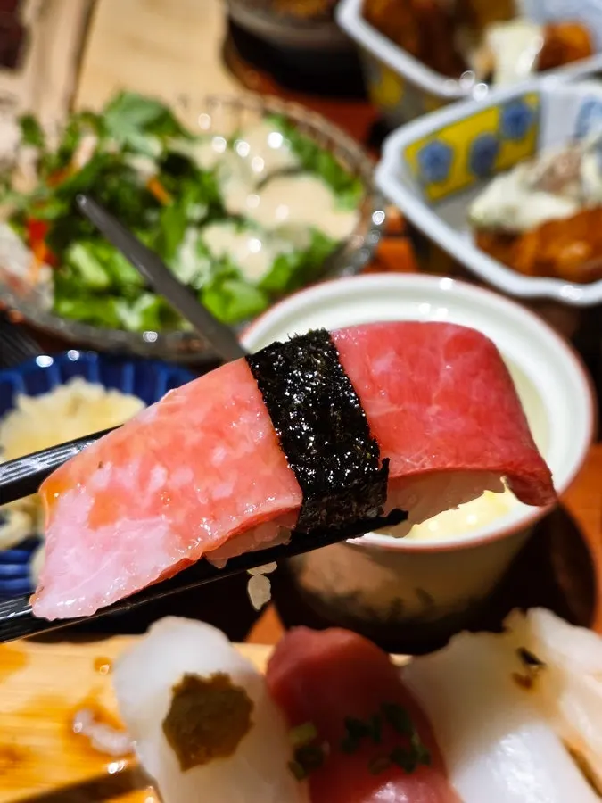 Otoro sushi received from the receipt review event