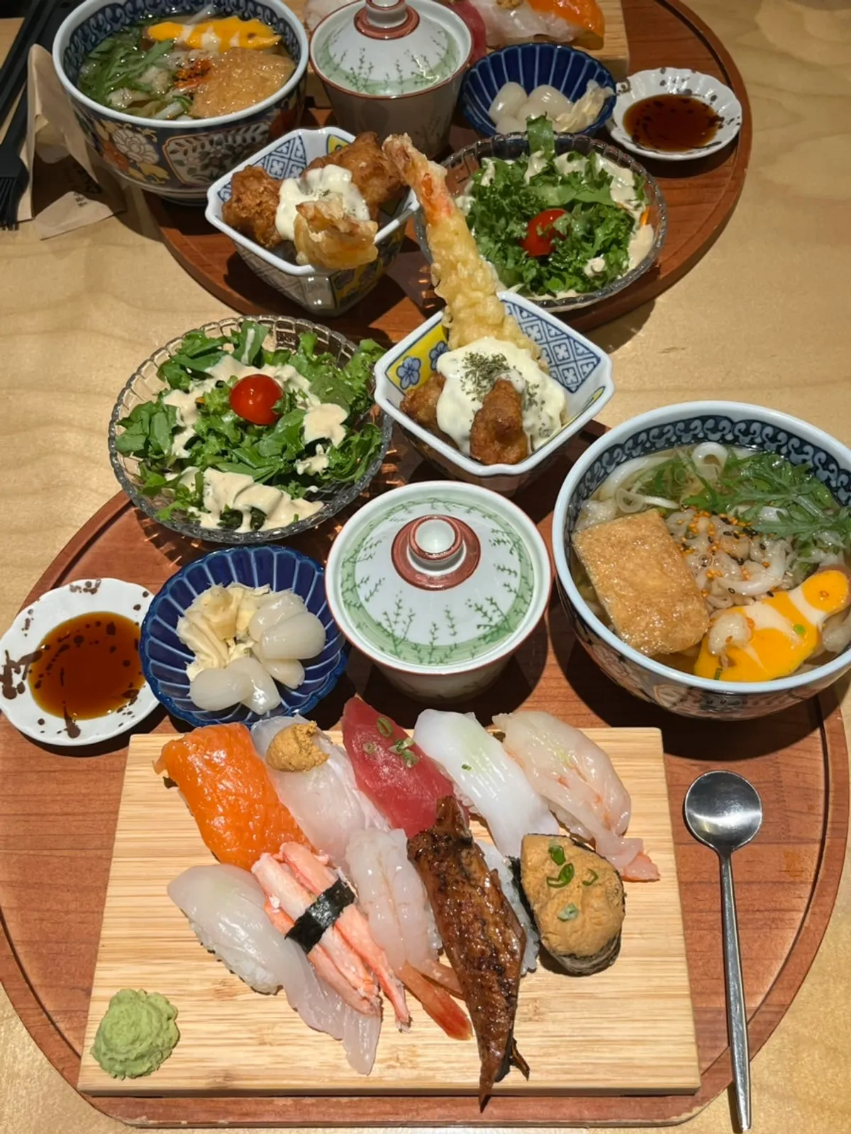 Full spread of the signature sushi set
