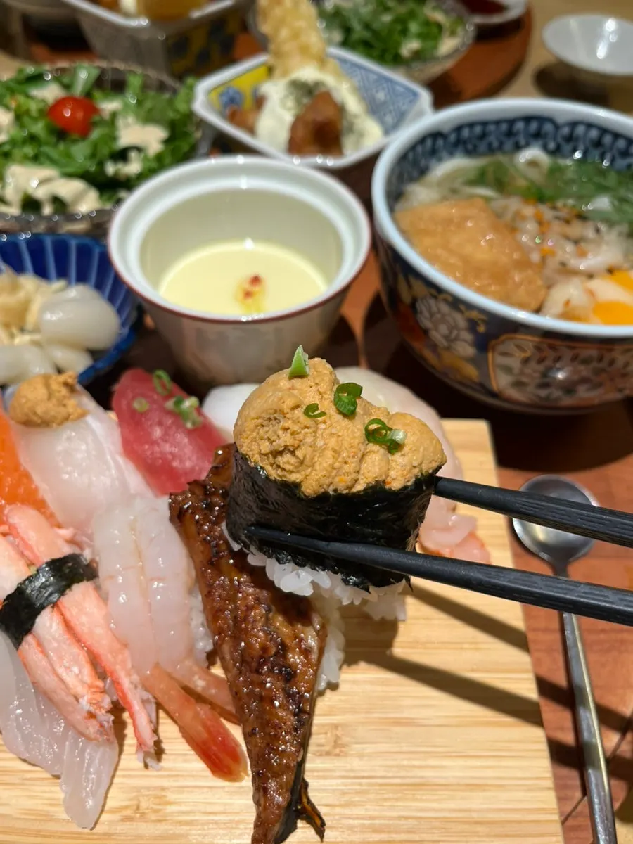 Sushi piled high with anago liver