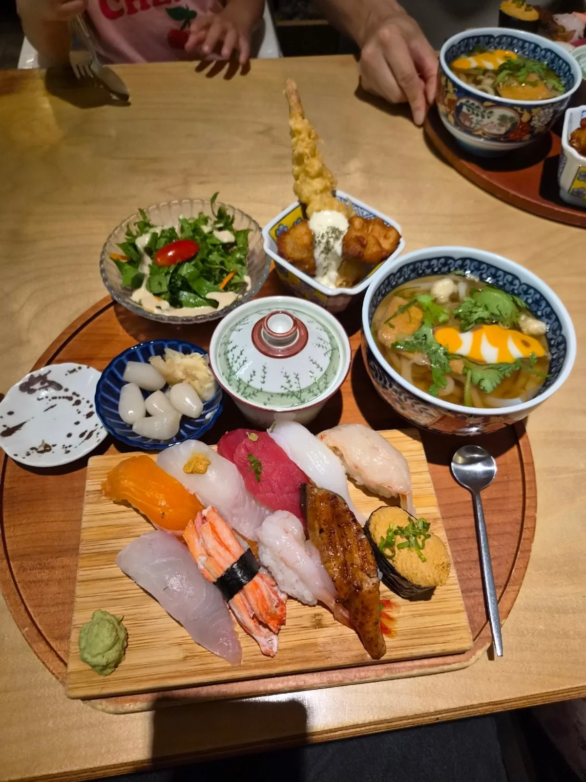 Full table spread of the deluxe sushi set at Sushi Doku The Songdo