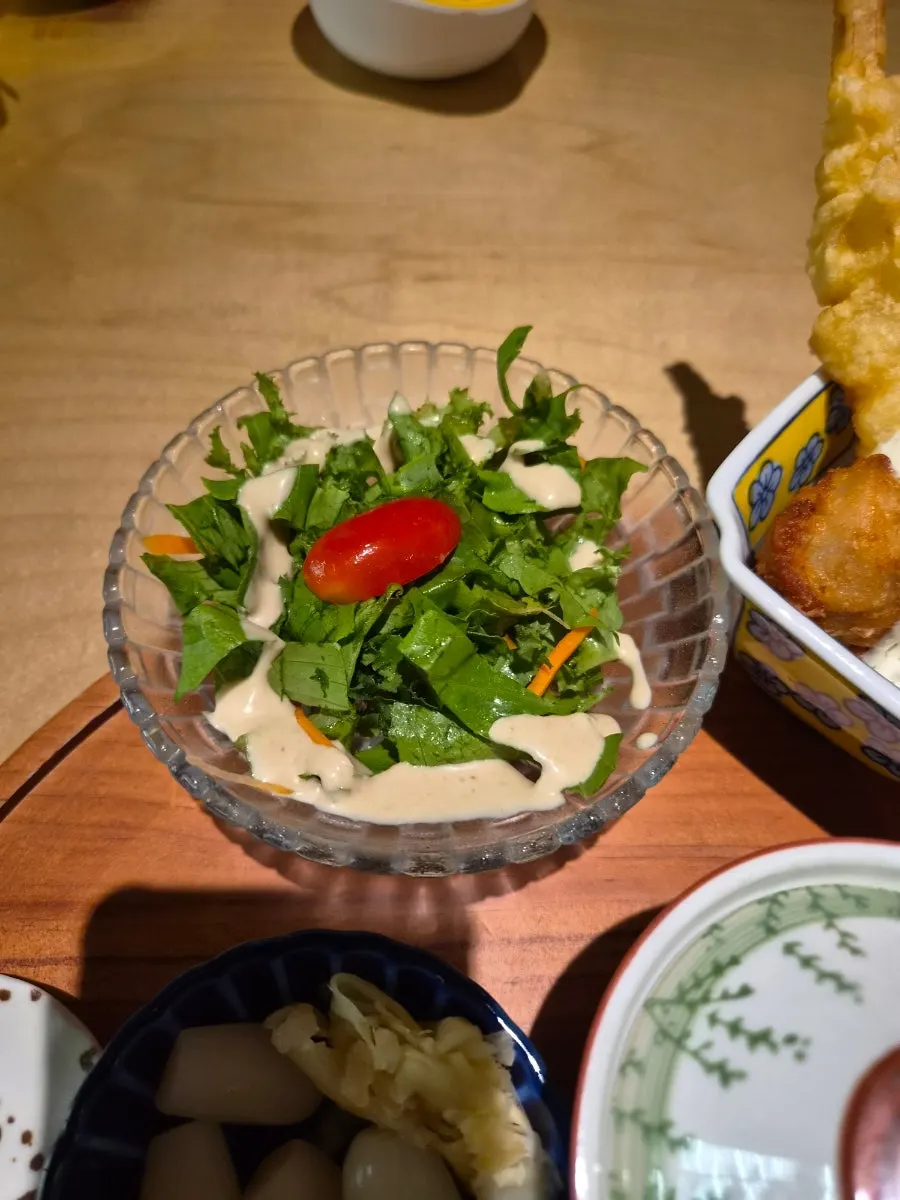 Large shrimp tempura and crab tempura