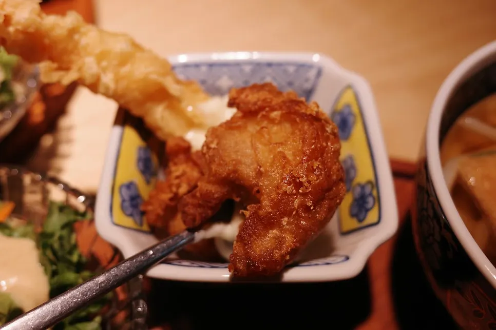 Shrimp and karaage tempura