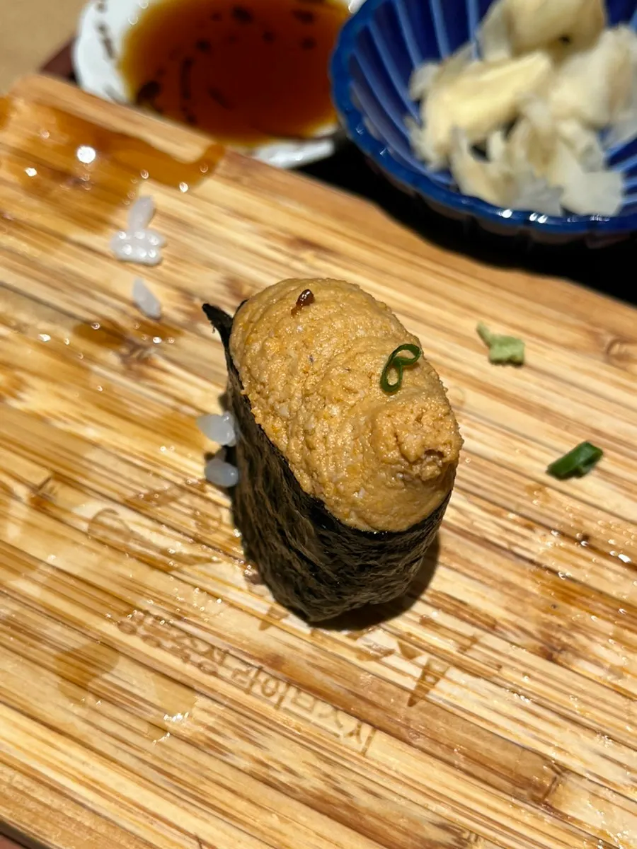 Eel sushi and ankimo sushi