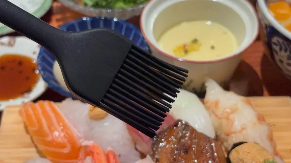 Brush used to apply soy sauce to sushi