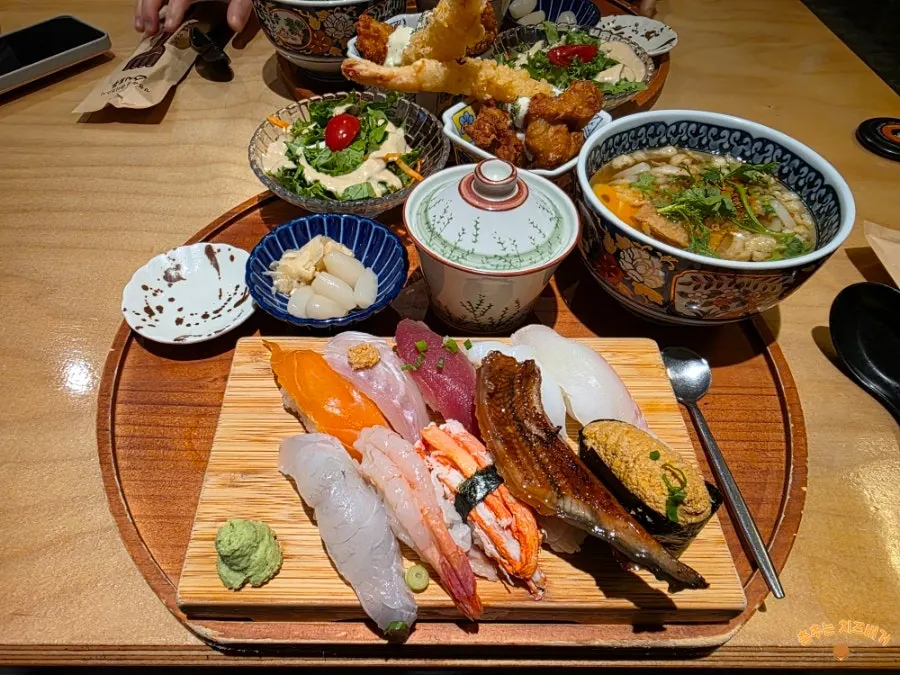 Premium sushi set served for two