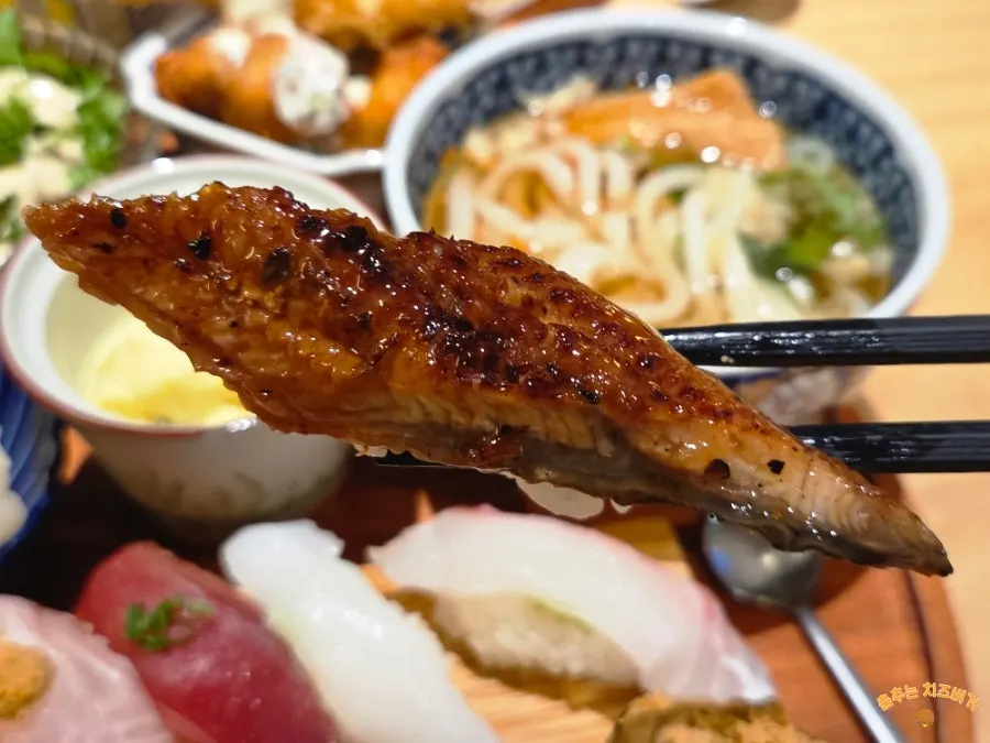 Close-up of salmon sushi