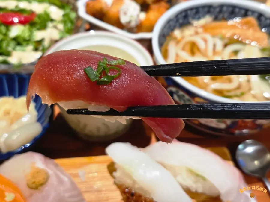 Close-up of eel sushi