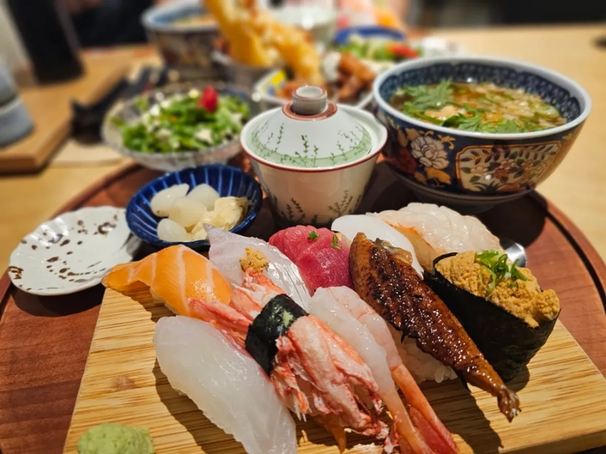 Full table spread of the Premium Sushi Set at Sushi Doku The Songdo