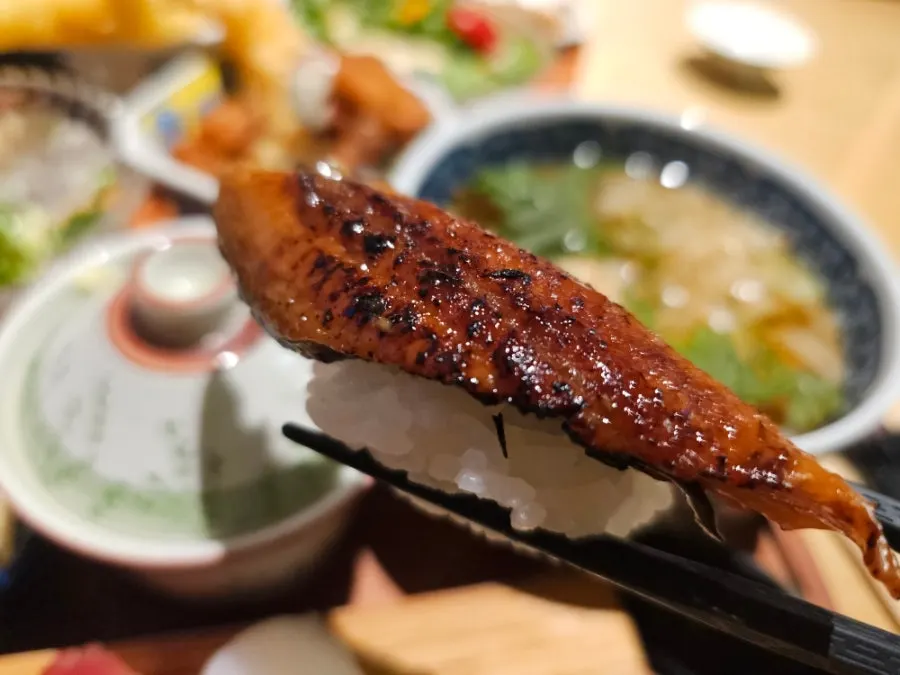 Eel nigiri with thick meat