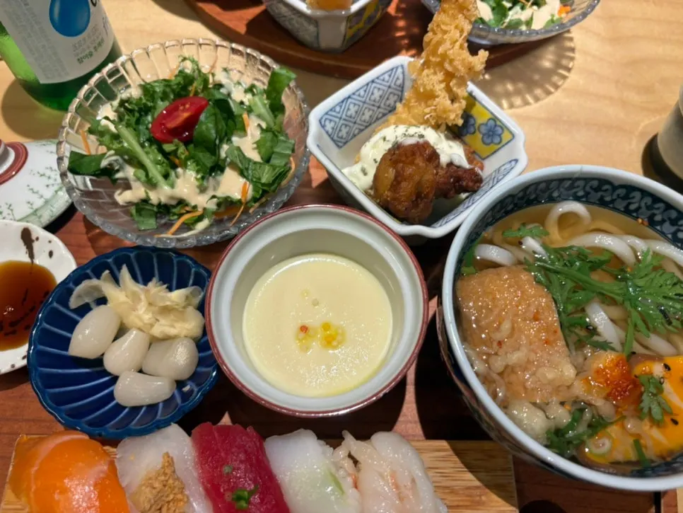 식사를 마친 명품스시정식 상차림