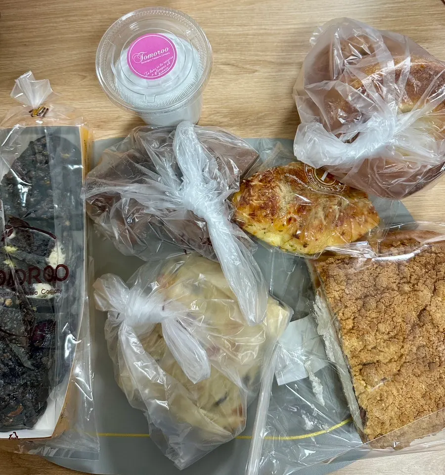 Tomoru Bakery breads spread out at home