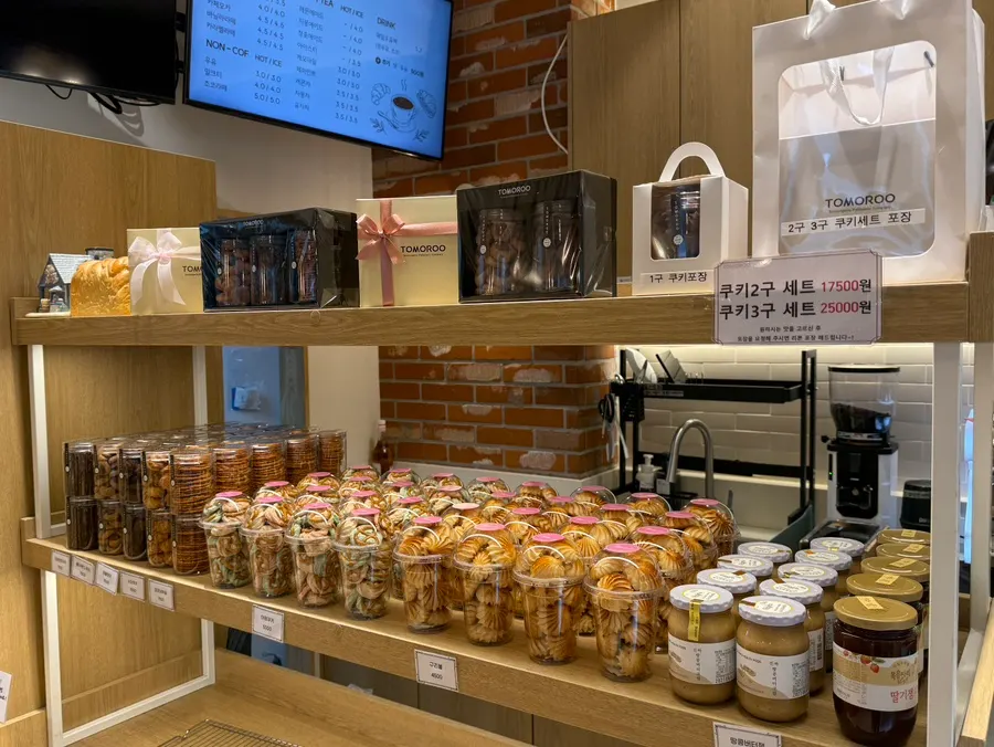 Trendy butter tteok on display