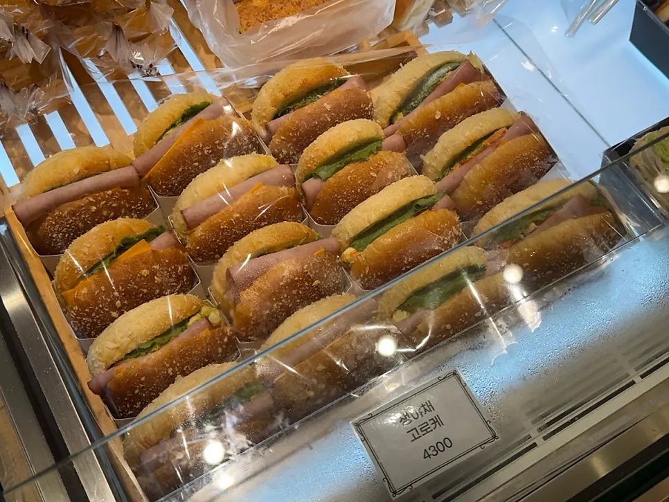 Bread corner with roll breads and castella