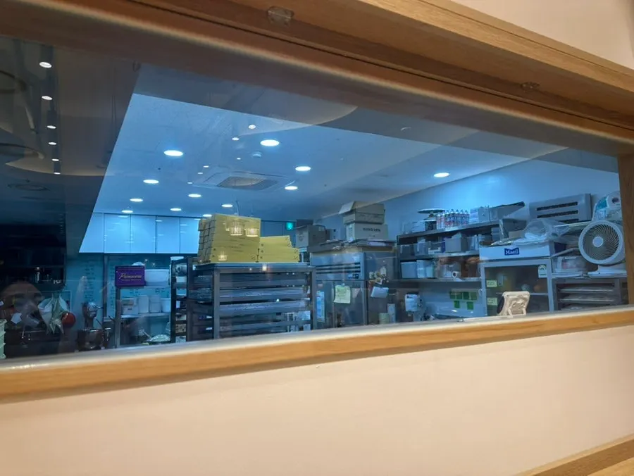 Baking room interior seen through the glass wall