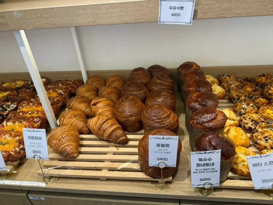 Butter scones, egg tarts, and Basque cheesecake displayed