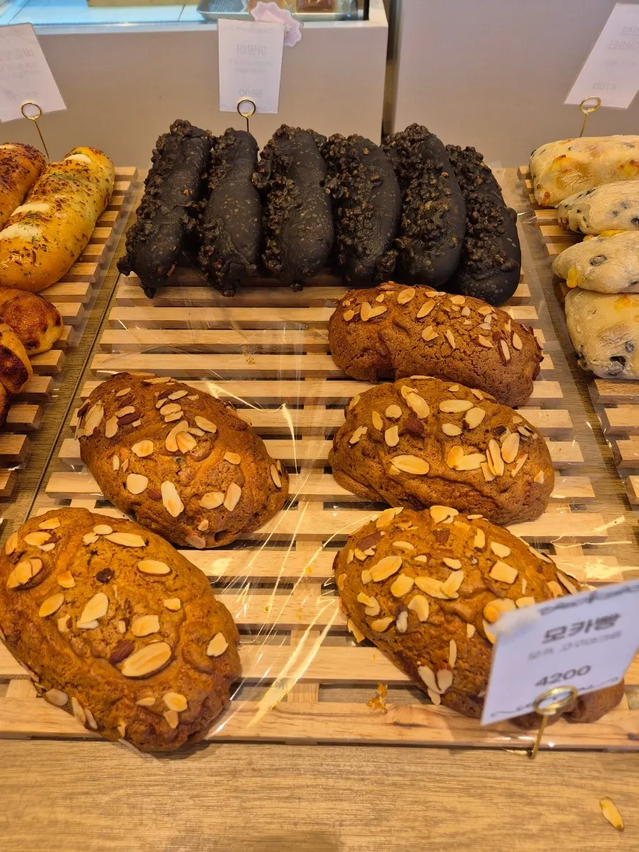 Store shelves packed with bread