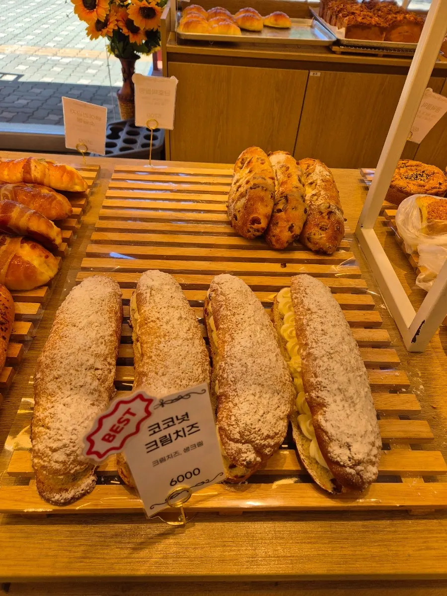 Assorted breads on a shelf