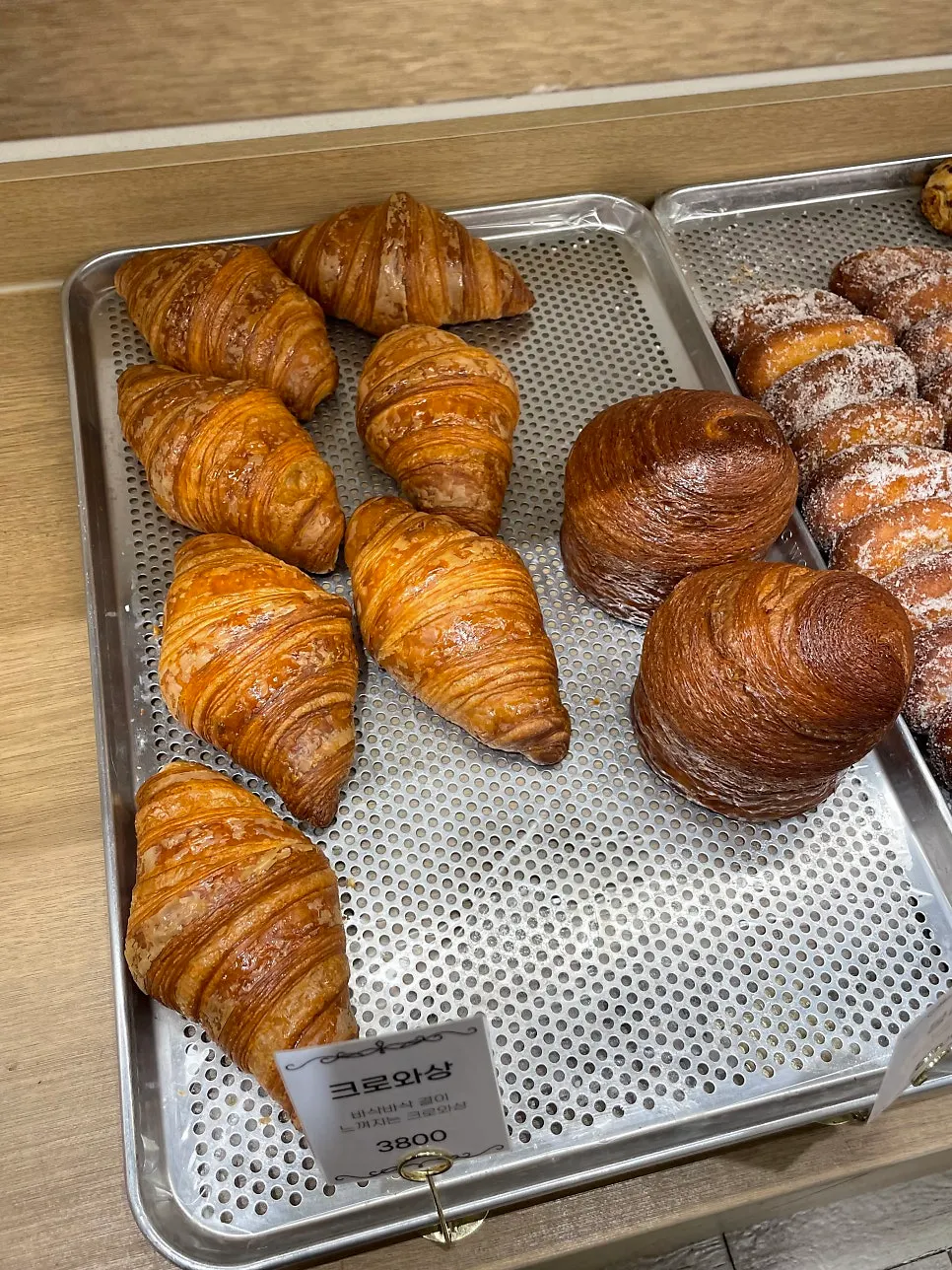 Bread made with organic flour on display