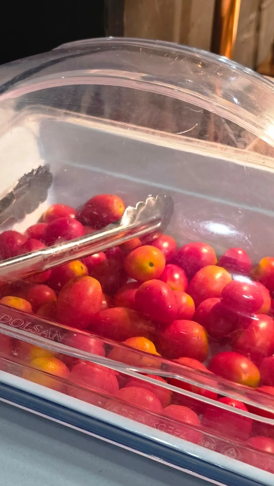 Fruit for palate cleansing at the self-serve bar