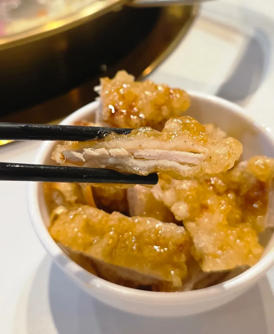 Plate of crispy, chewy guobaorou at Sangsangcheom