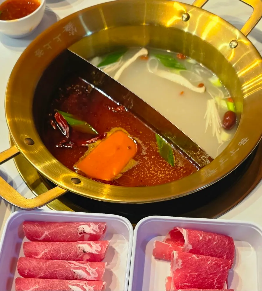 Plate of chuanchuan skewers including beef minari rolls