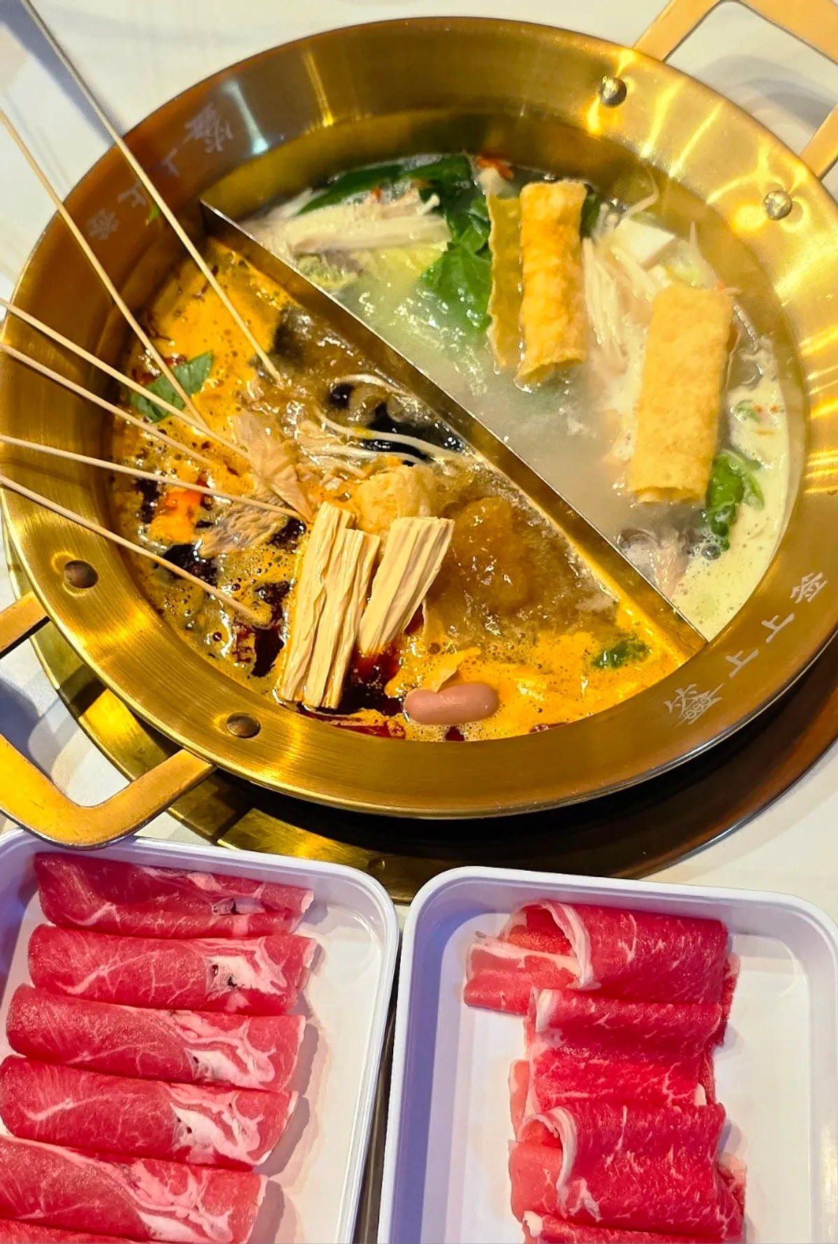Plate of freshly sliced all-you-can-eat lamb