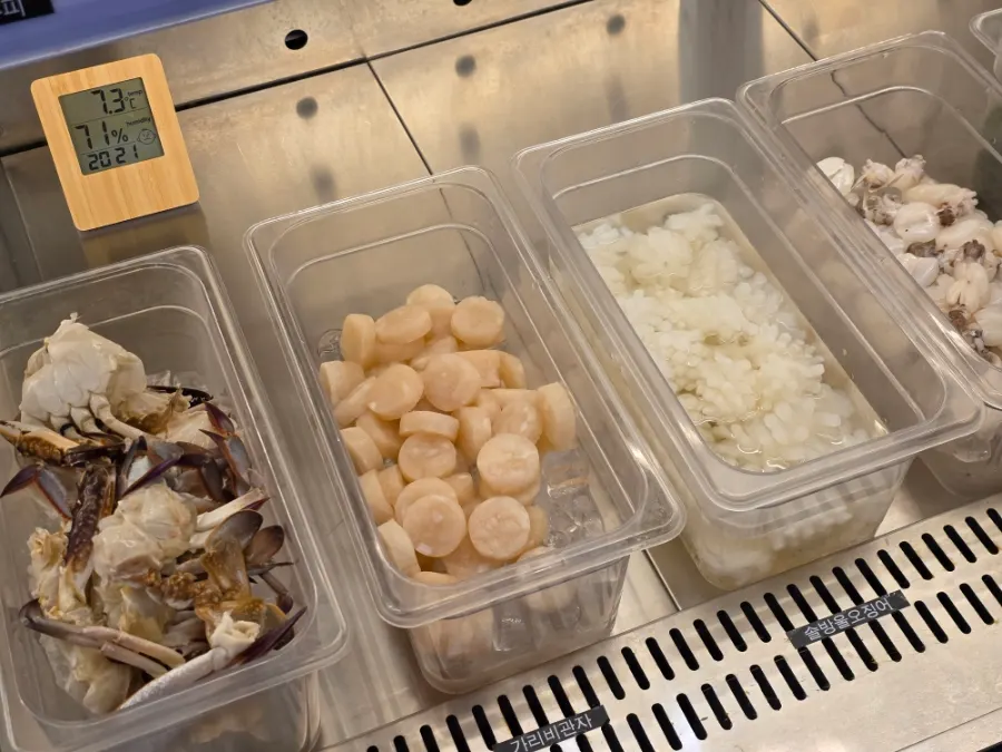 Display of all-you-can-eat Sichuan skewers (mala chuan)