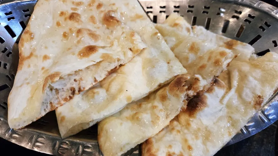 Cross-section of sweet naan